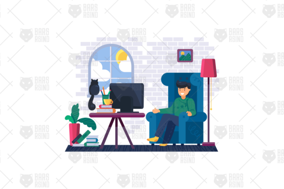 Review: Man Watching Film on TV Design